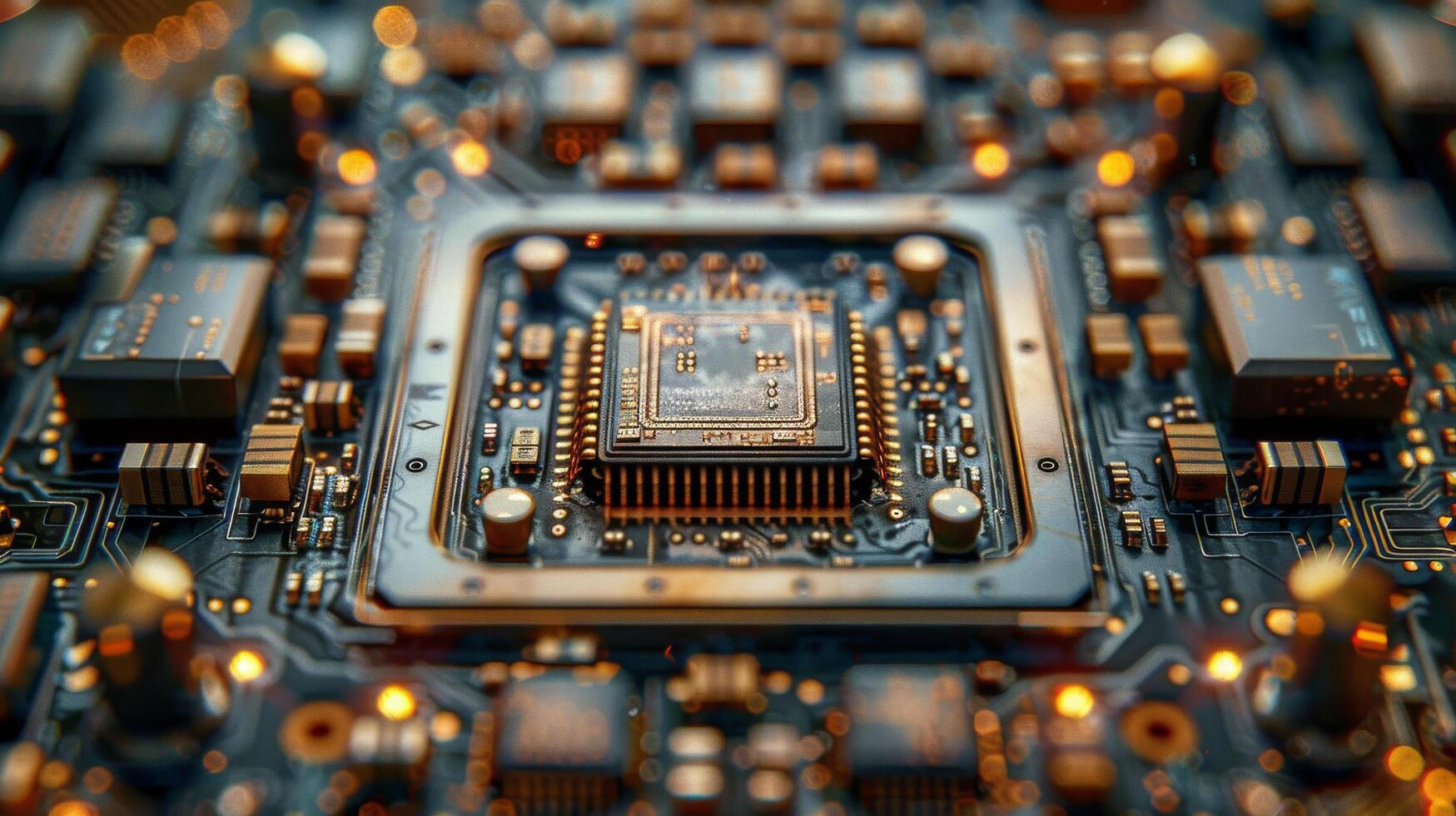 AI generated Close Up of a Computer Chip photo
