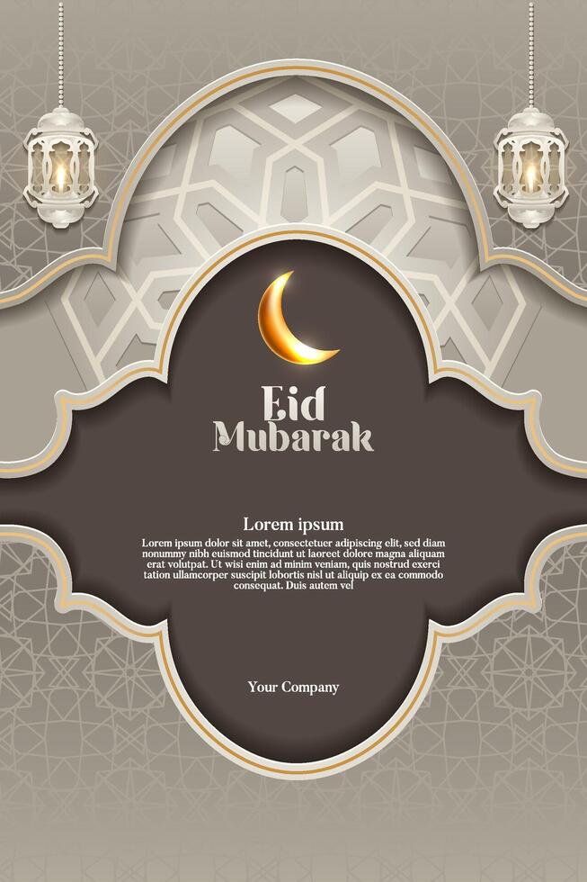 elegante islámico glamour antecedentes y póster eid Mubarak idul Fitri o Ramadán con degradado elemen vector