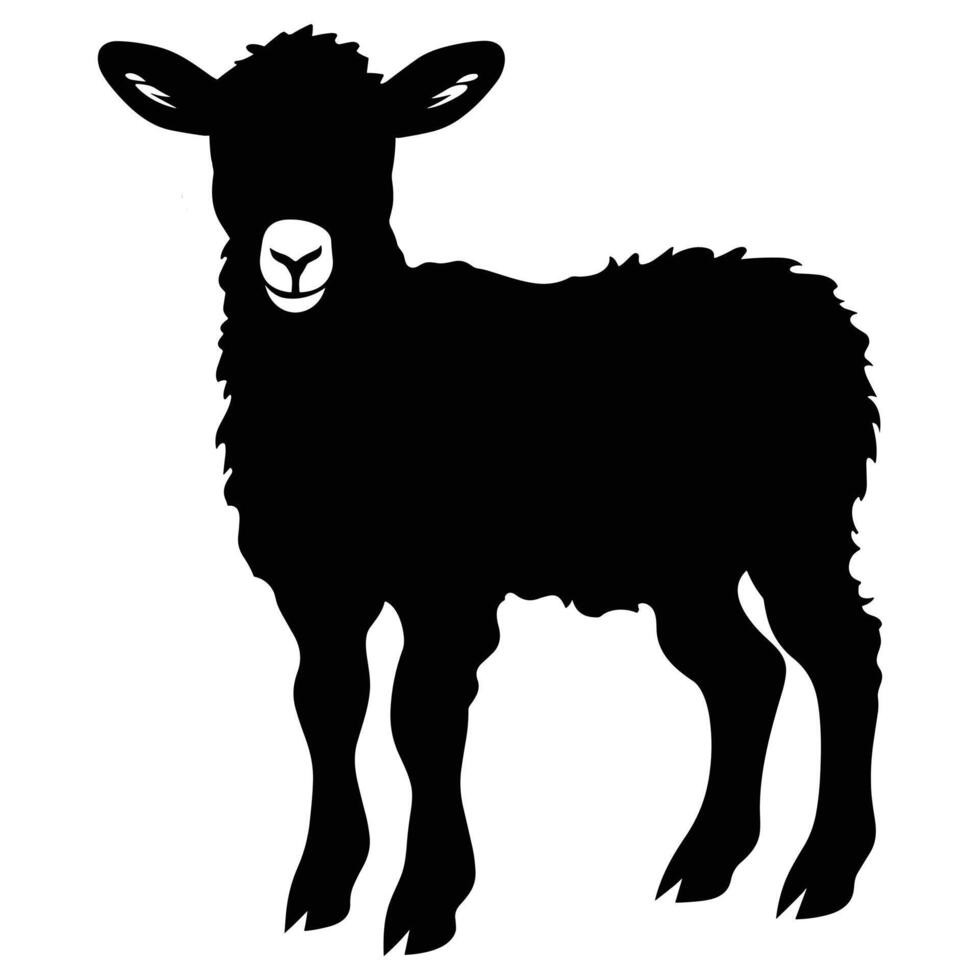 Easter lamb black Silhouette vector