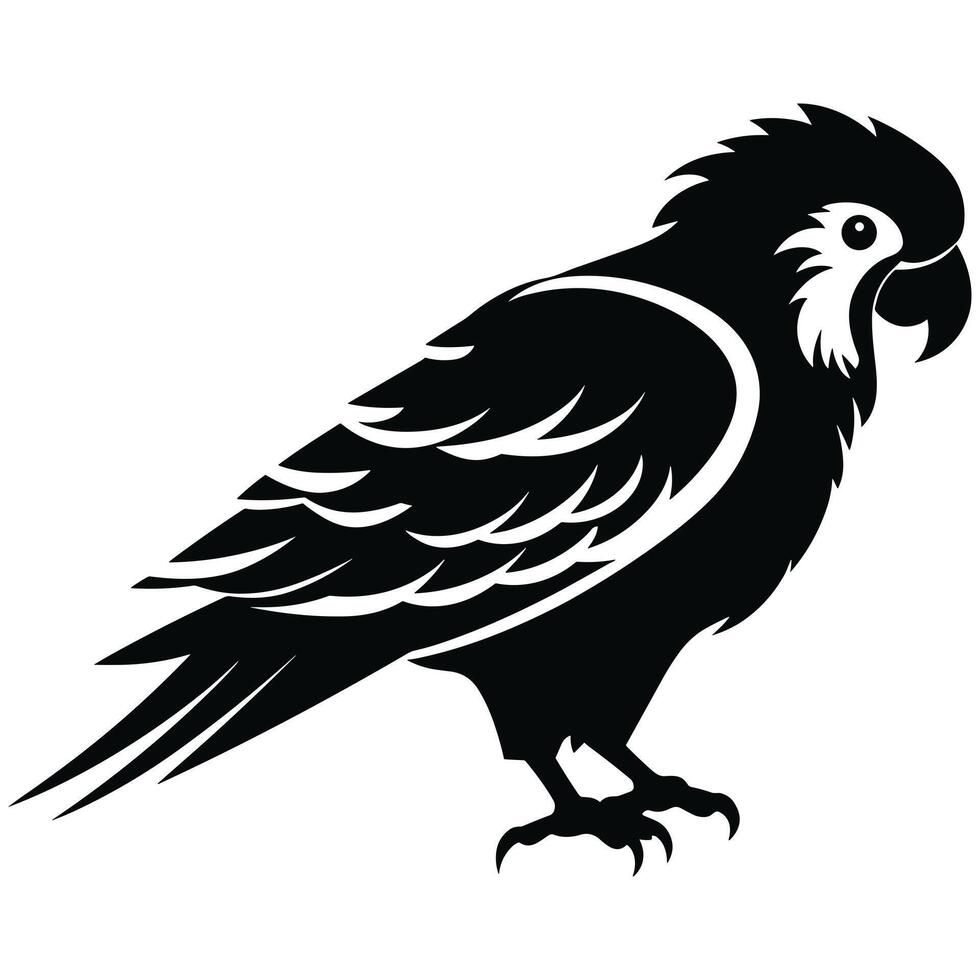 Cockatoo black Silhouette vector