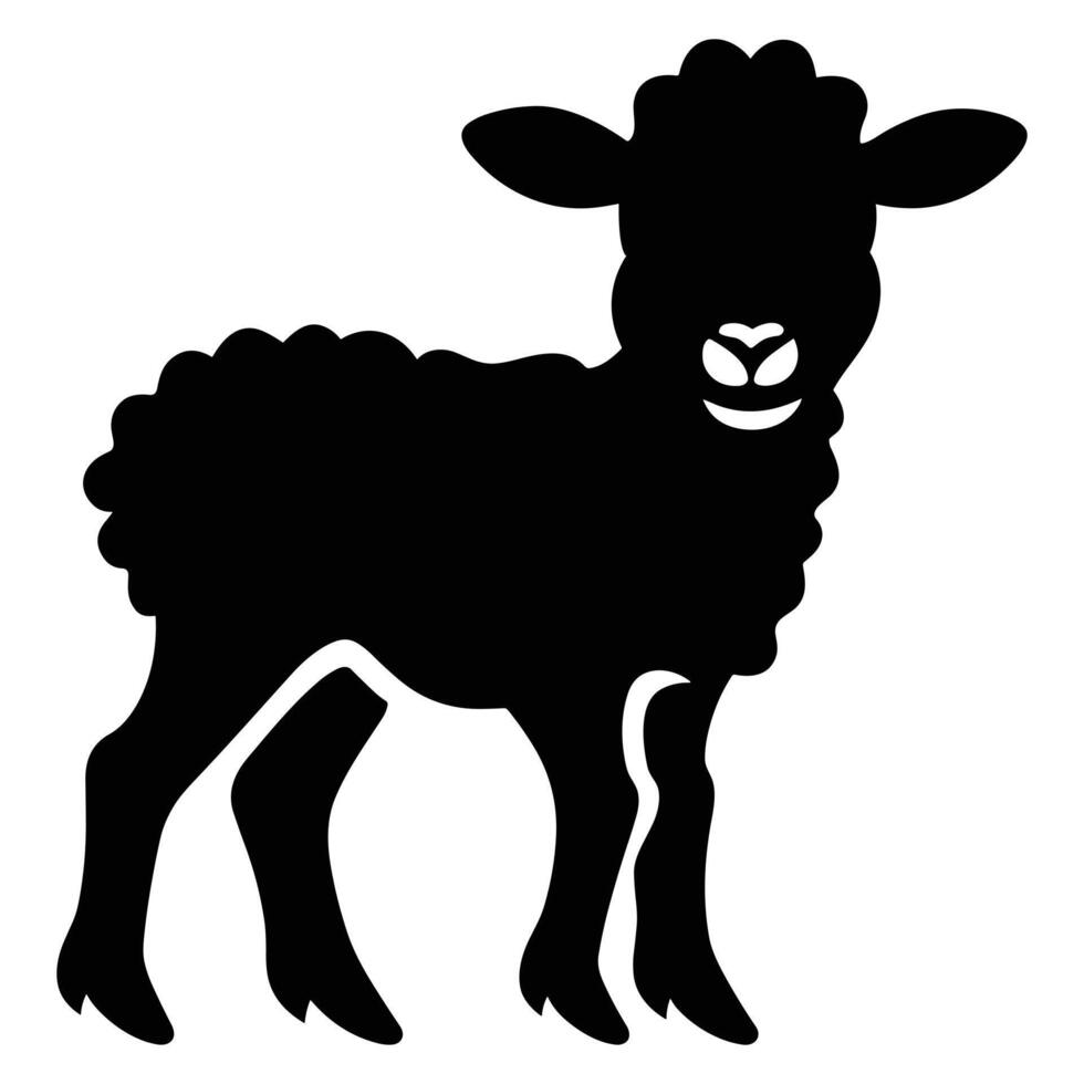 Easter lamb black Silhouette vector