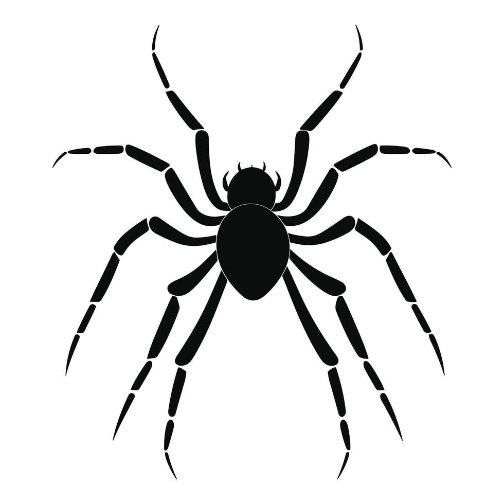 AI generated Spider black Silhouette vector. vector