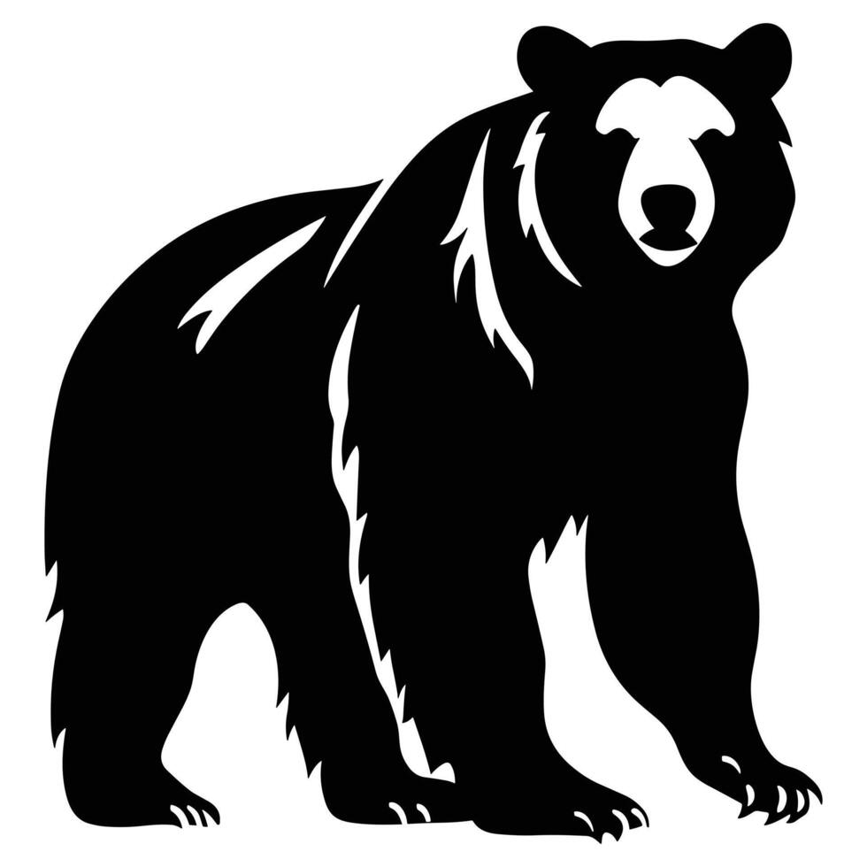 oso pardo negro silueta vector, blanco antecedentes. vector