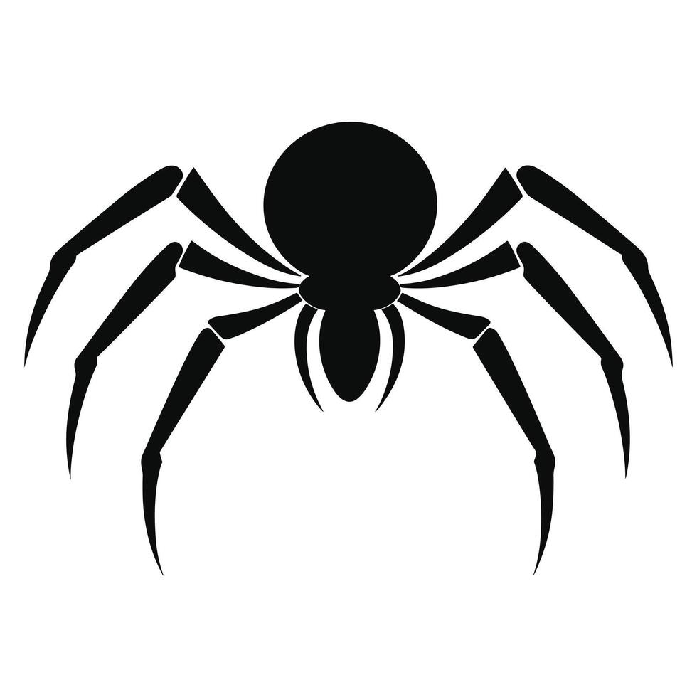 AI generated Spider black Silhouette vector. vector