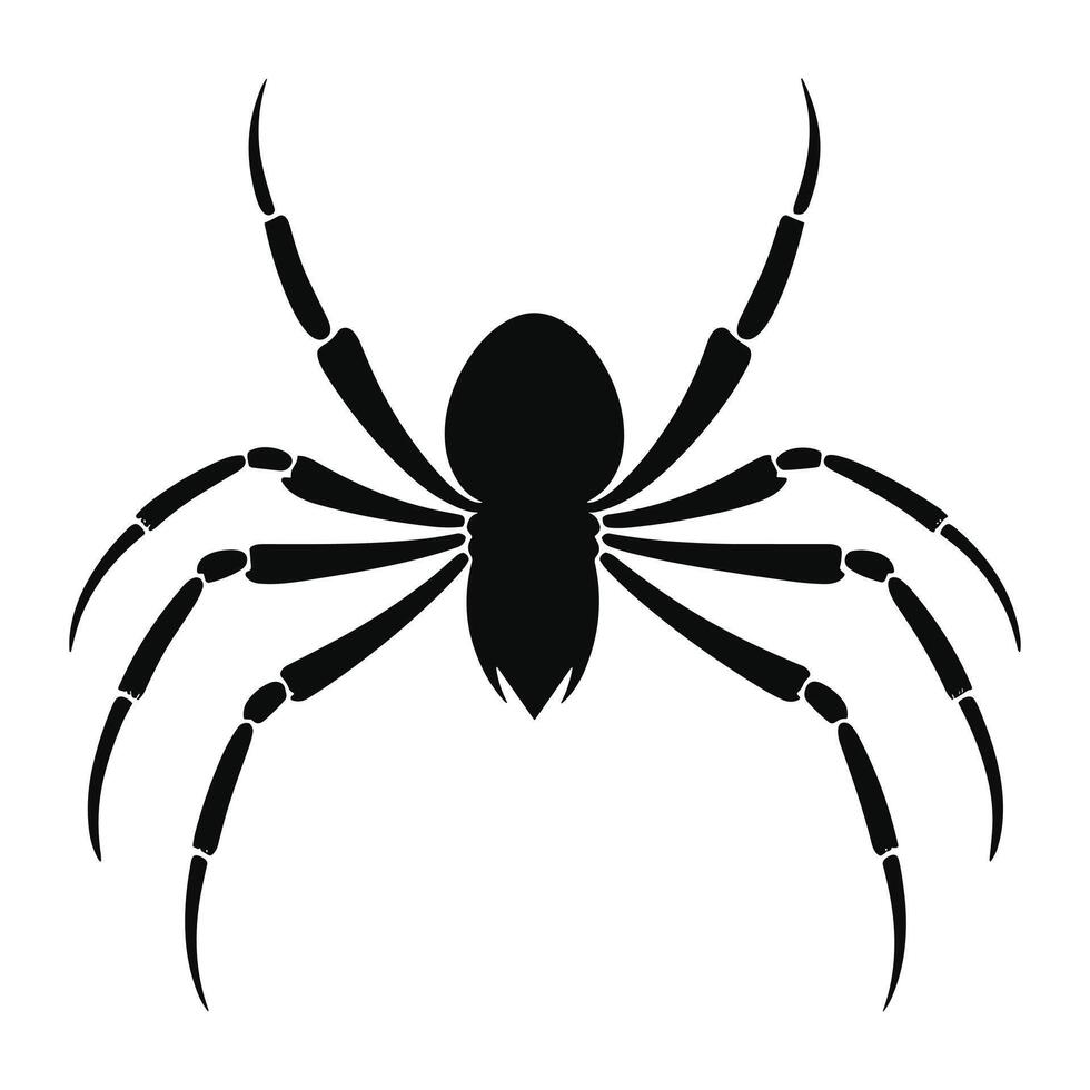 AI generated Spider black Silhouette vector. vector