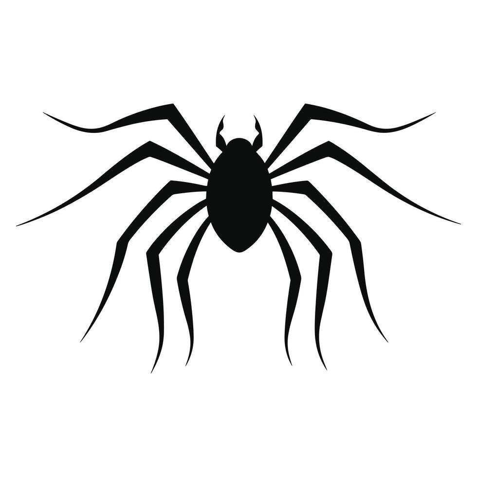 AI generated Spider black Silhouette vector. vector