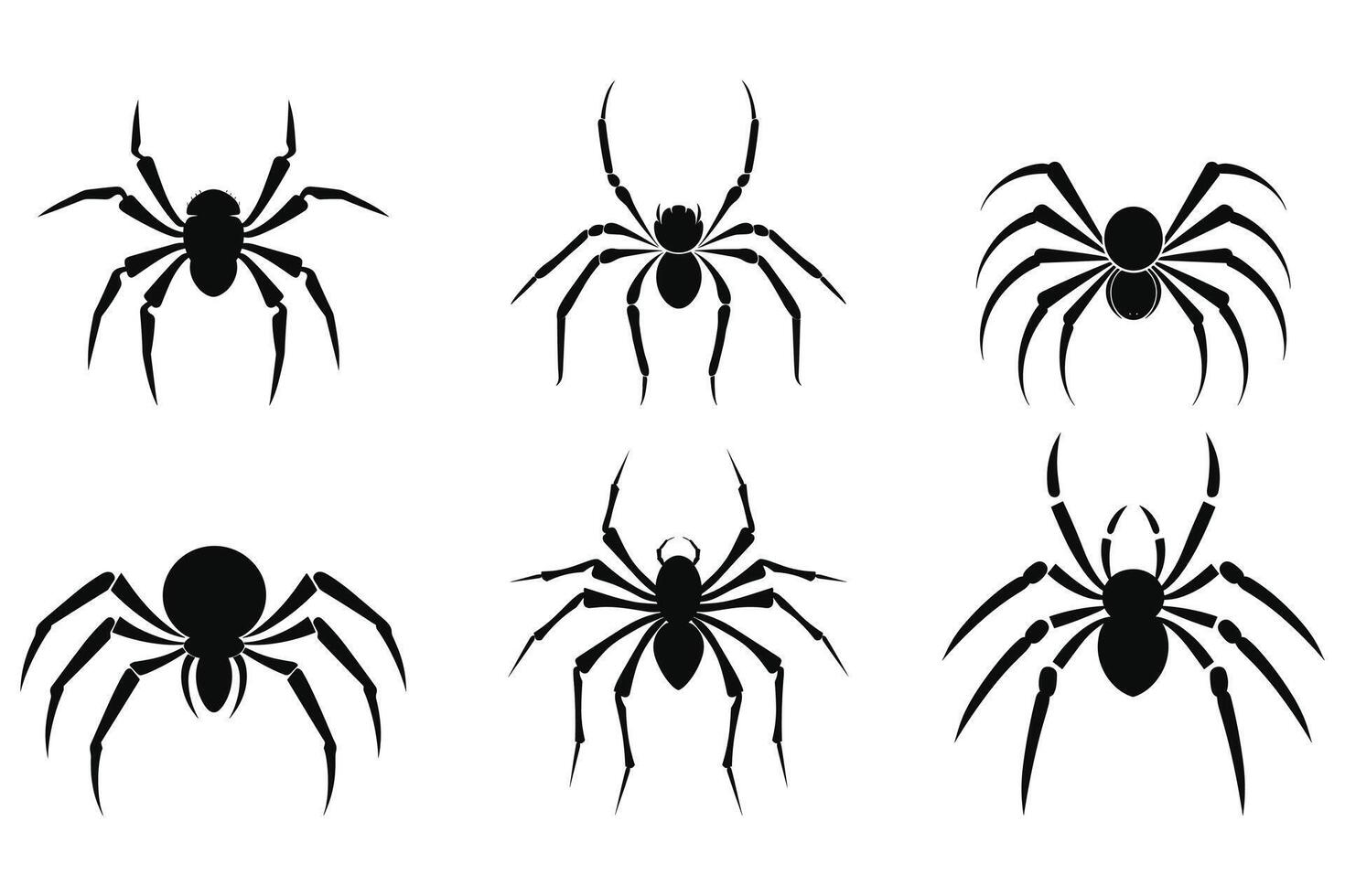 AI generated Spider black Silhouette vector. vector