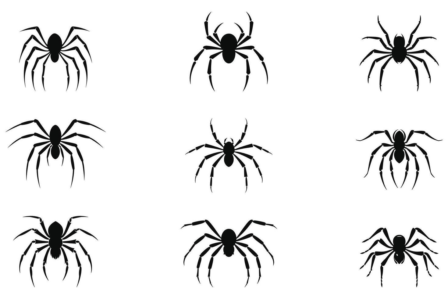 AI generated Spider black Silhouette vector. vector
