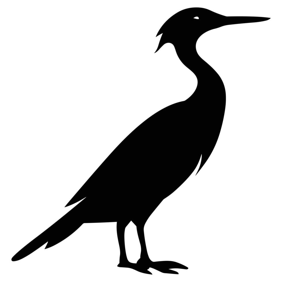 Cormorant black Silhouette vector. vector