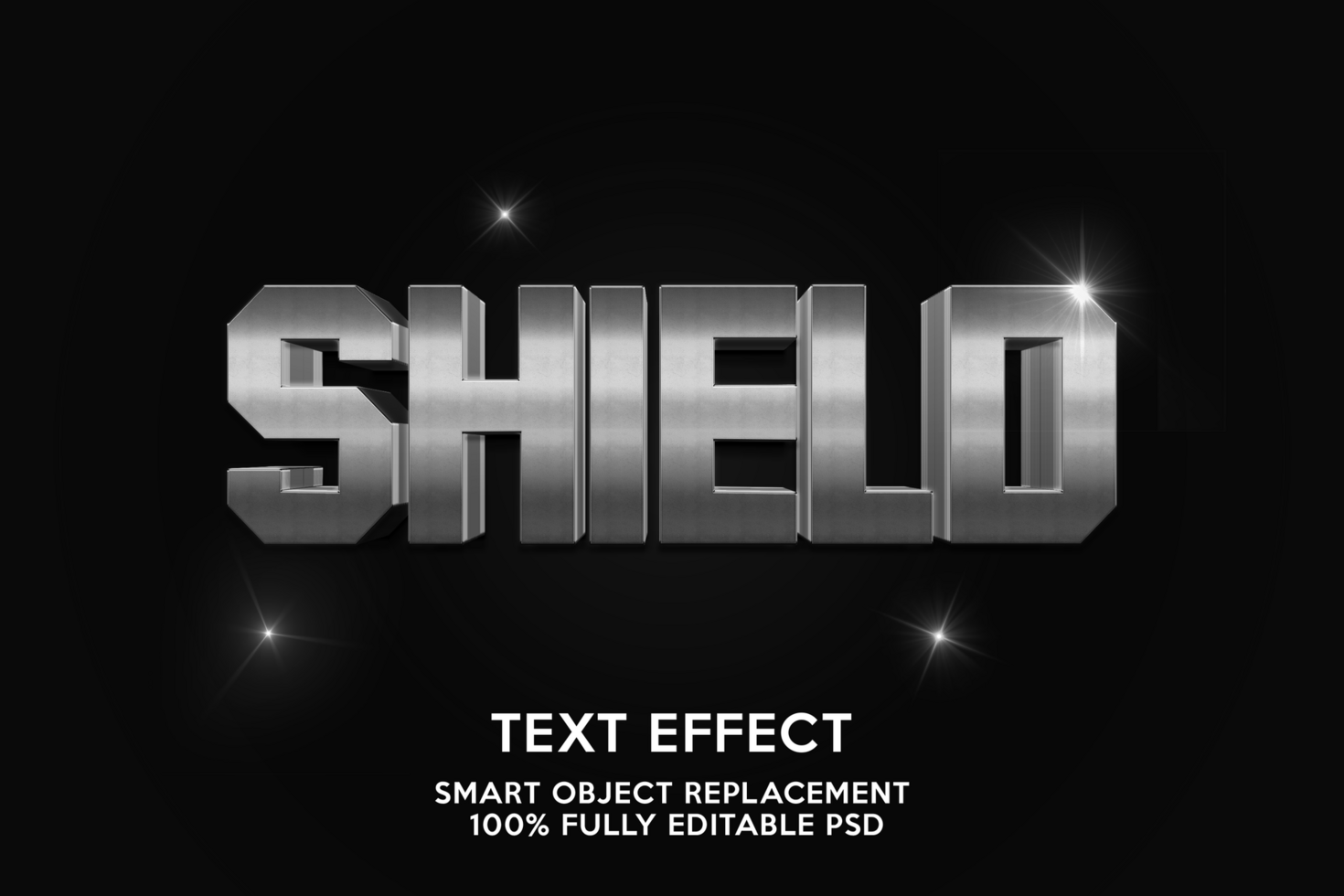 shield text effect template psd
