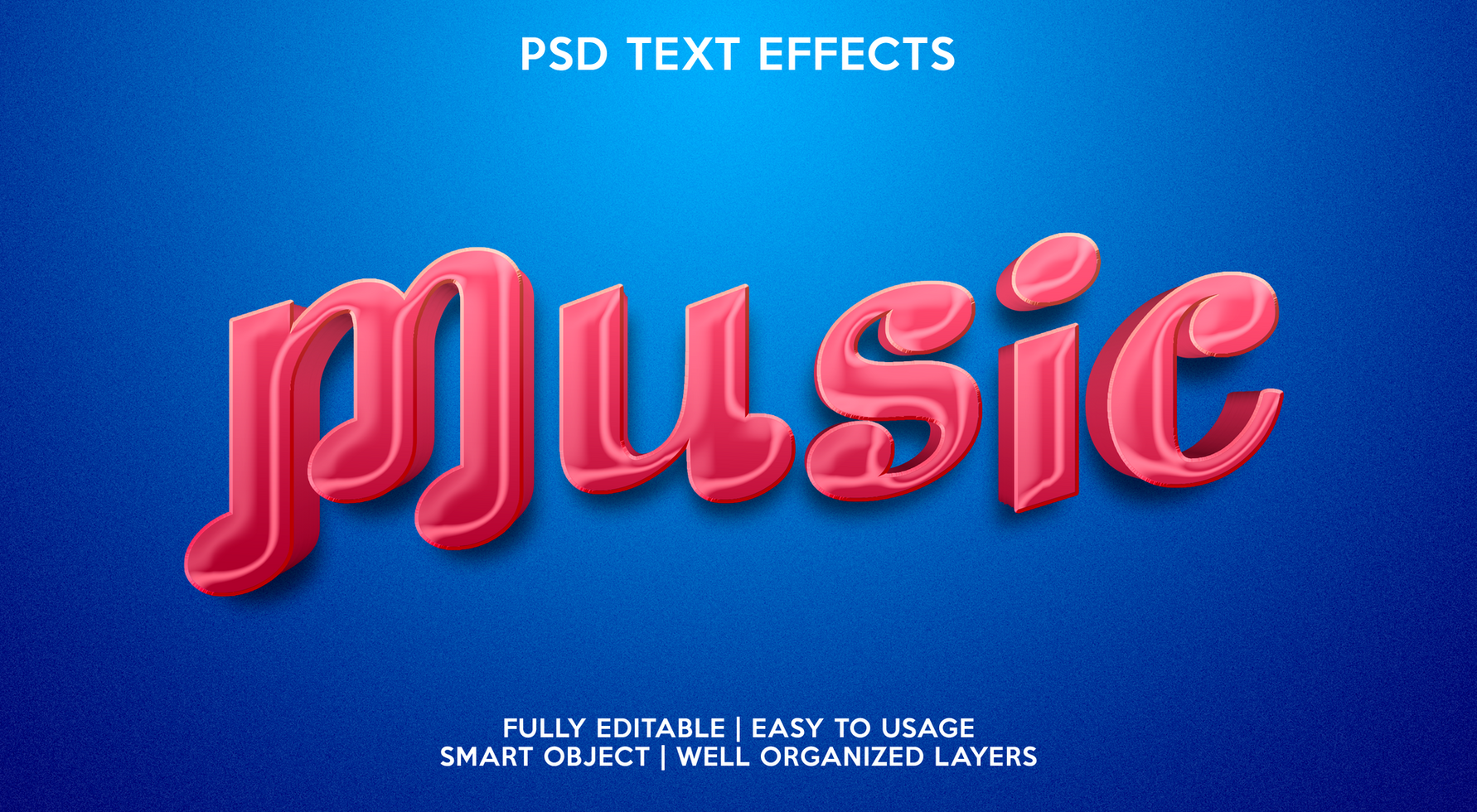 music text effect template psd