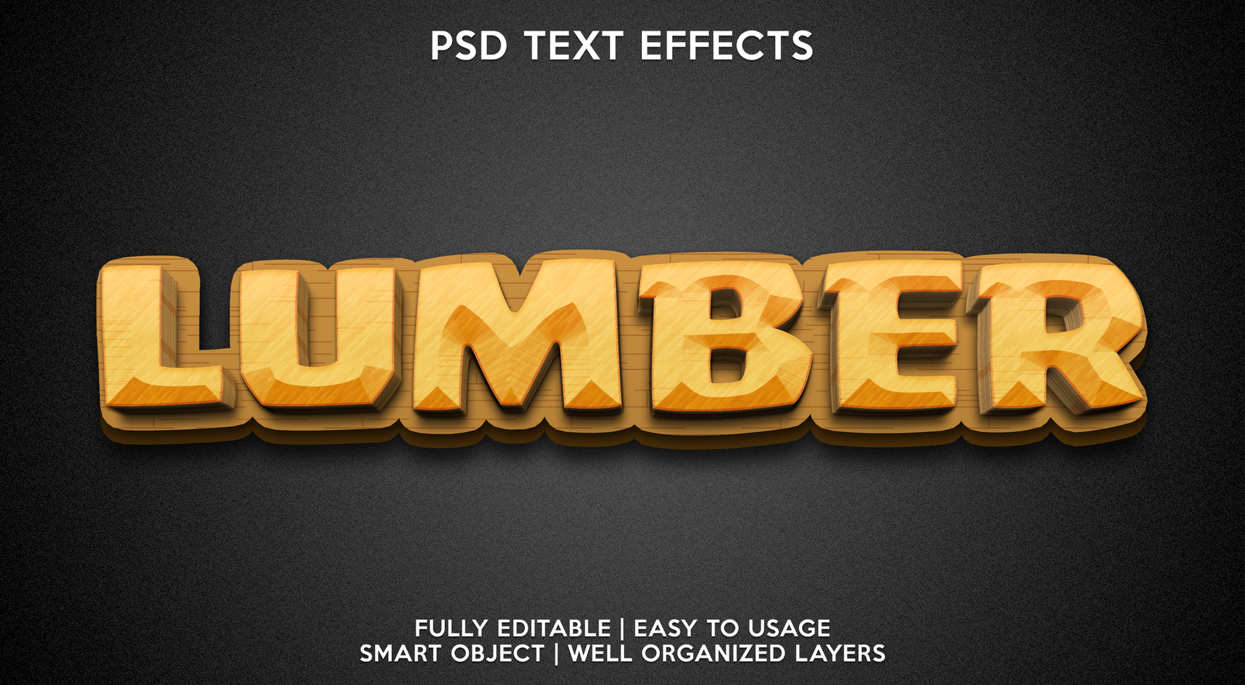 lumber text effect template psd
