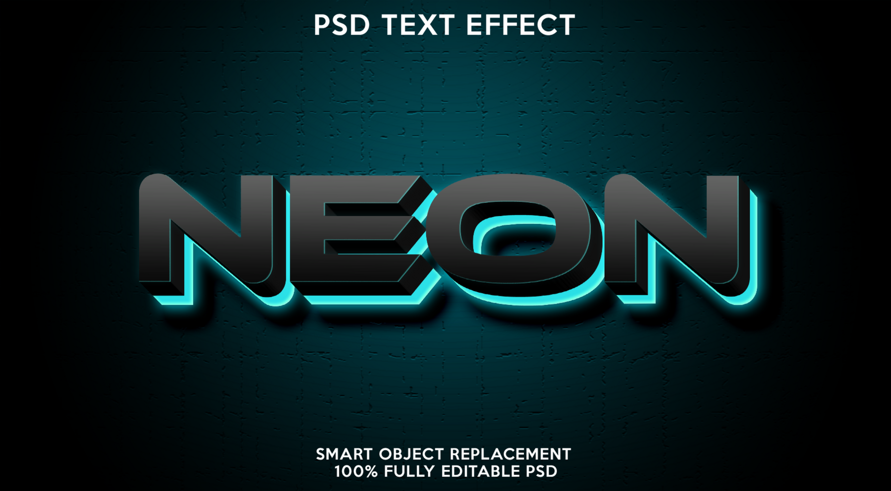 neon text effect psd