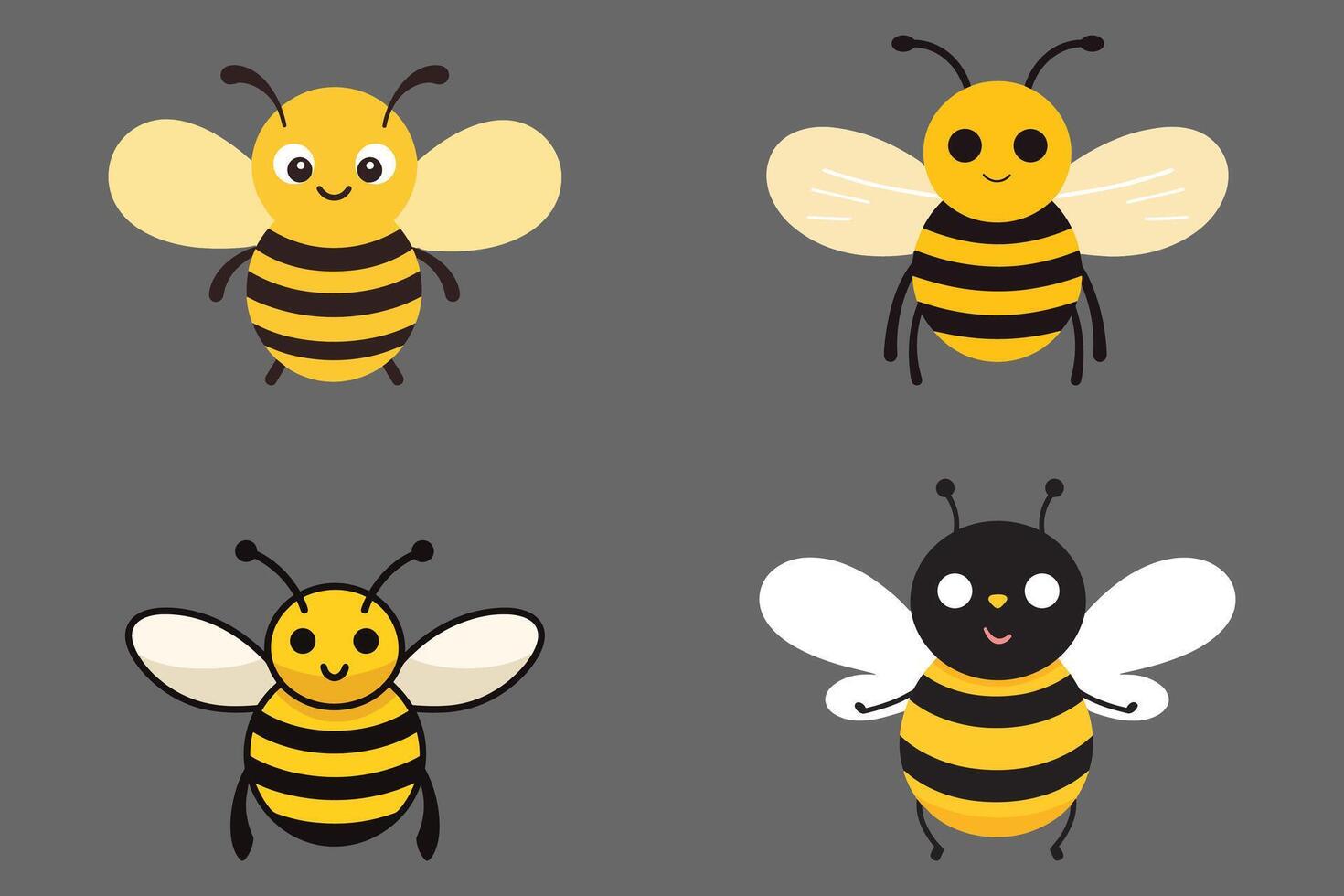 linda gracioso abeja dibujos animados vector ilustración.