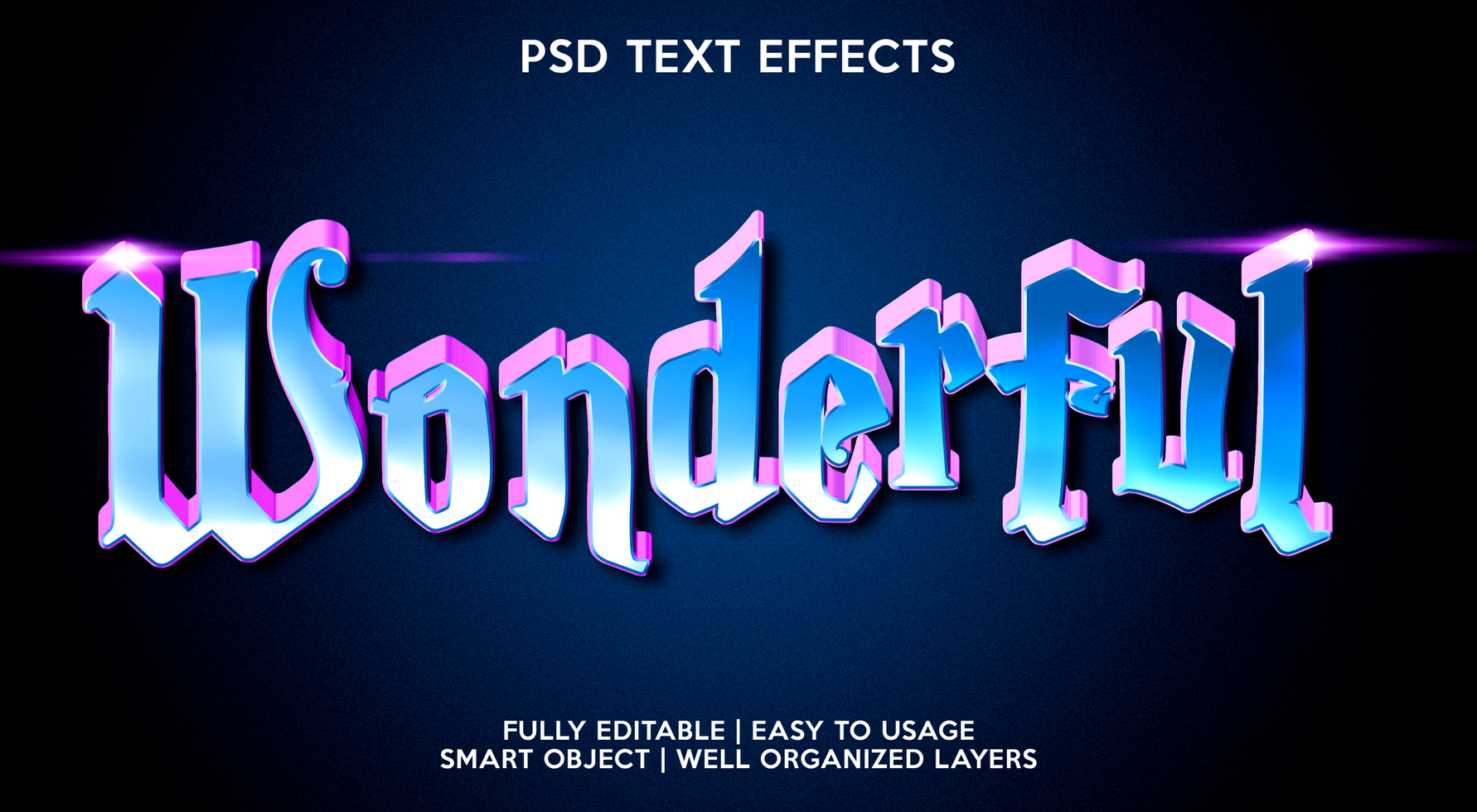 wondeful text effect template psd