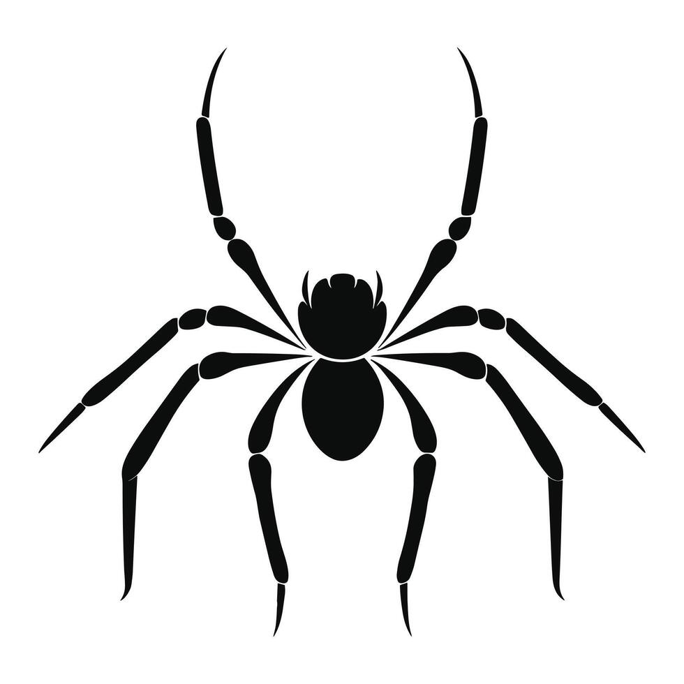 AI generated Spider black Silhouette vector. vector