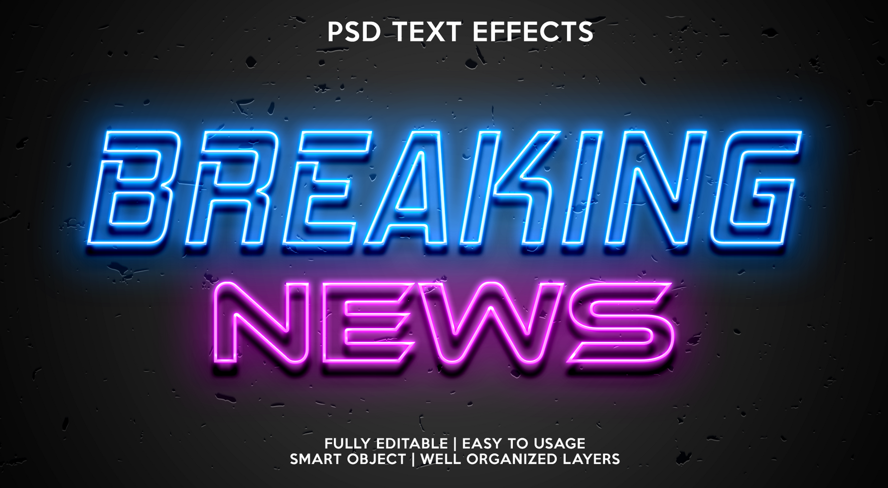 breaking news text effect psd