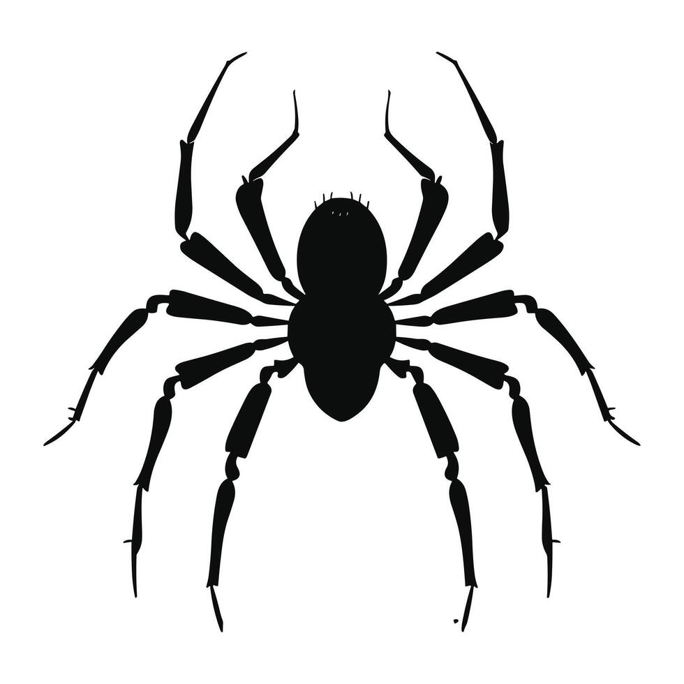 AI generated Spider black Silhouette vector. vector