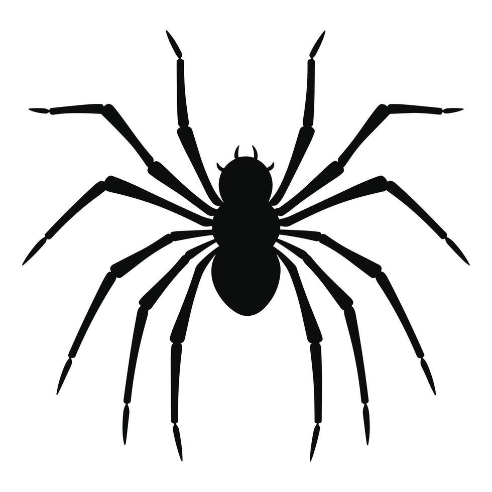 AI generated Spider black Silhouette vector. vector