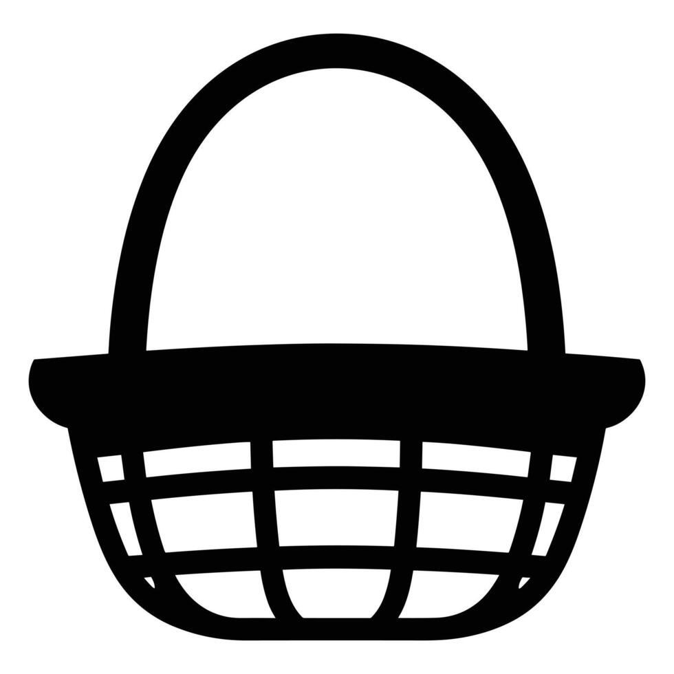 Easter basket black Silhouette vector