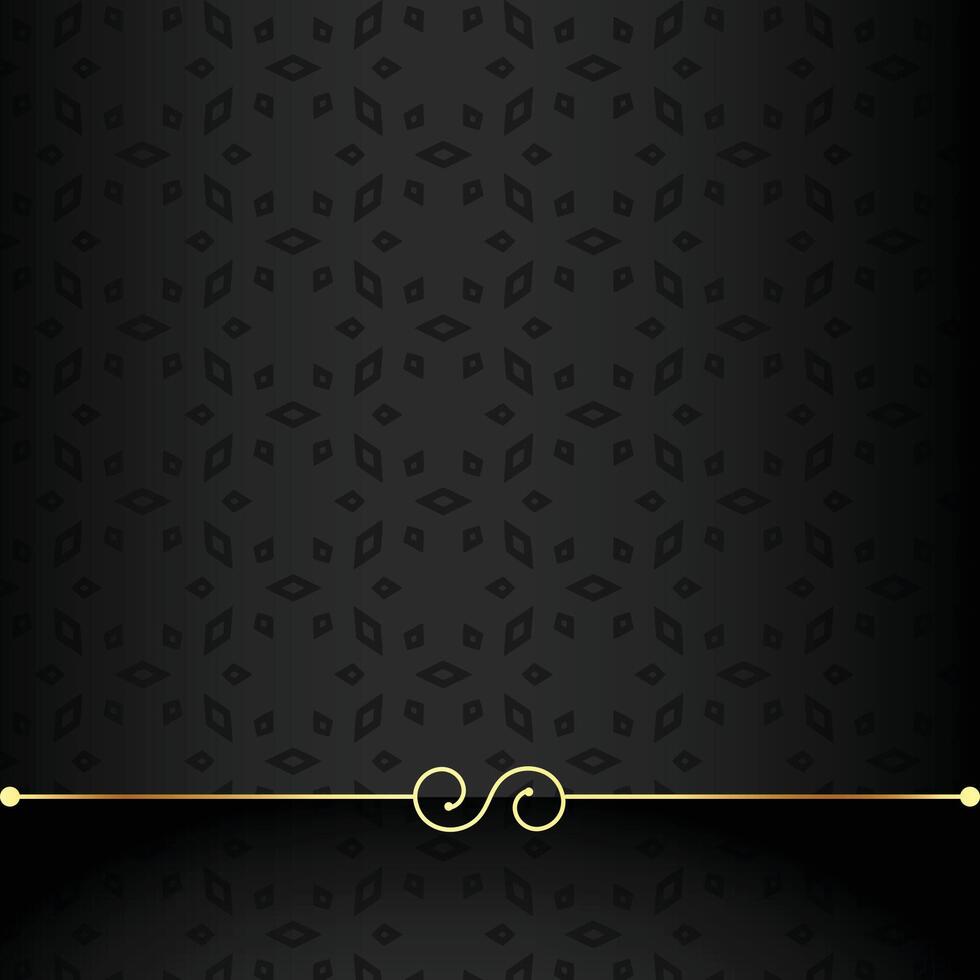 elegant floral golden line on dark black background design vector