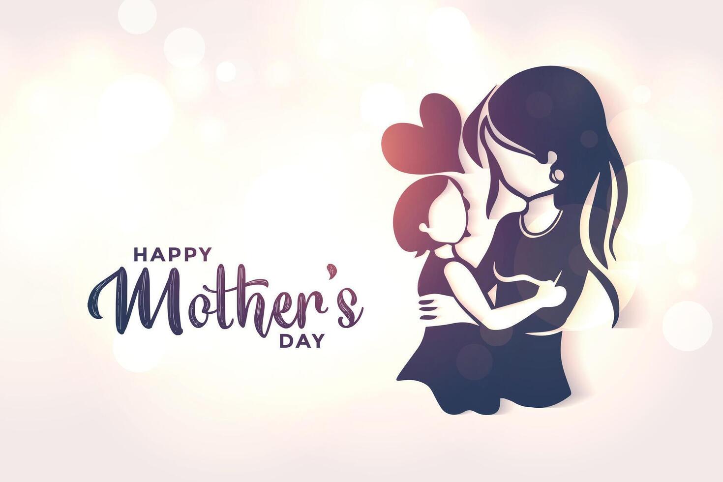mom and daughter love background for mothers day vector