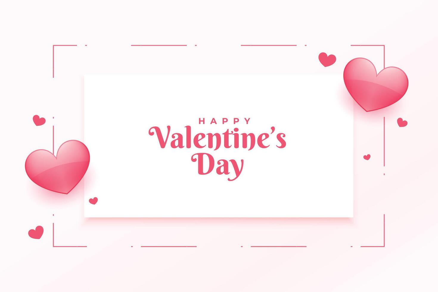 stylish valentines day greeting card with shiny hearts vector