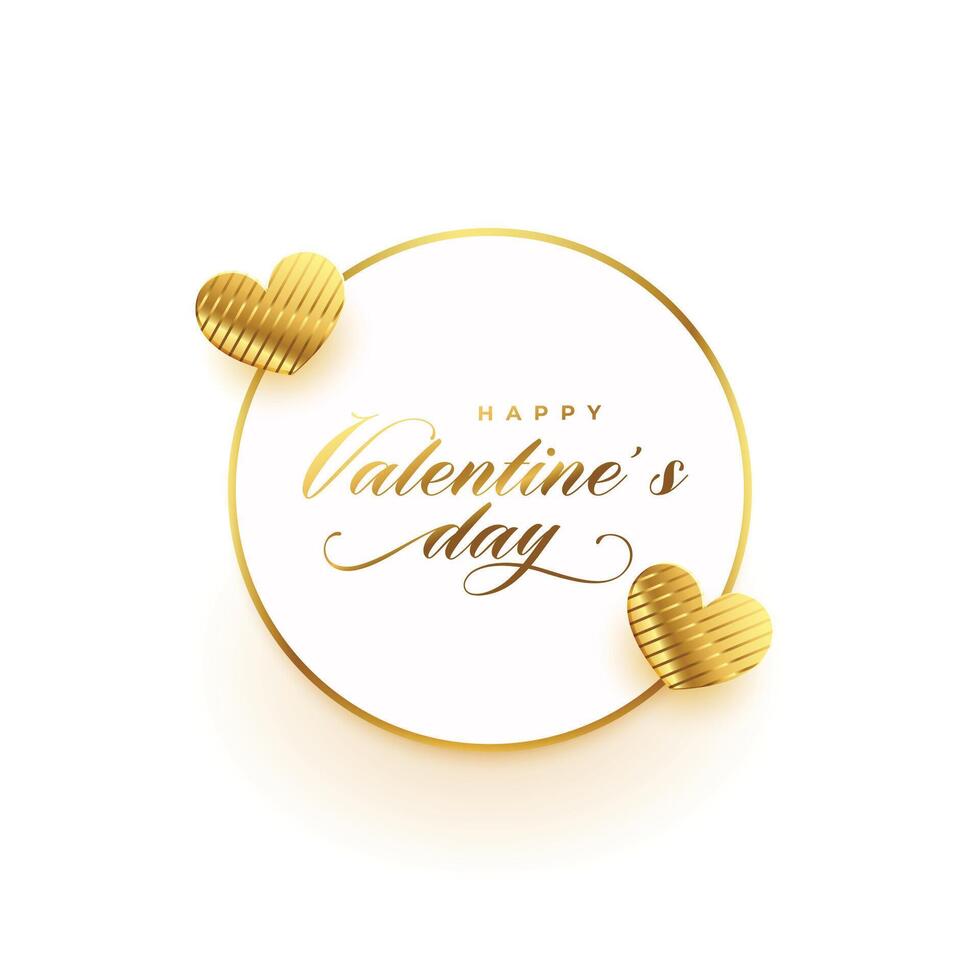 valentines day golden hearts lovely background vector