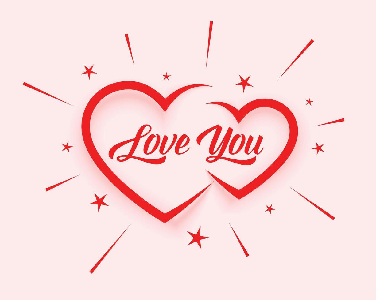 valentines day love you message card design vector