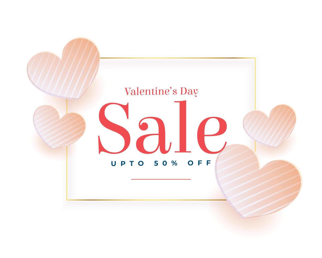 soft valentines day sale and discount poster design vector