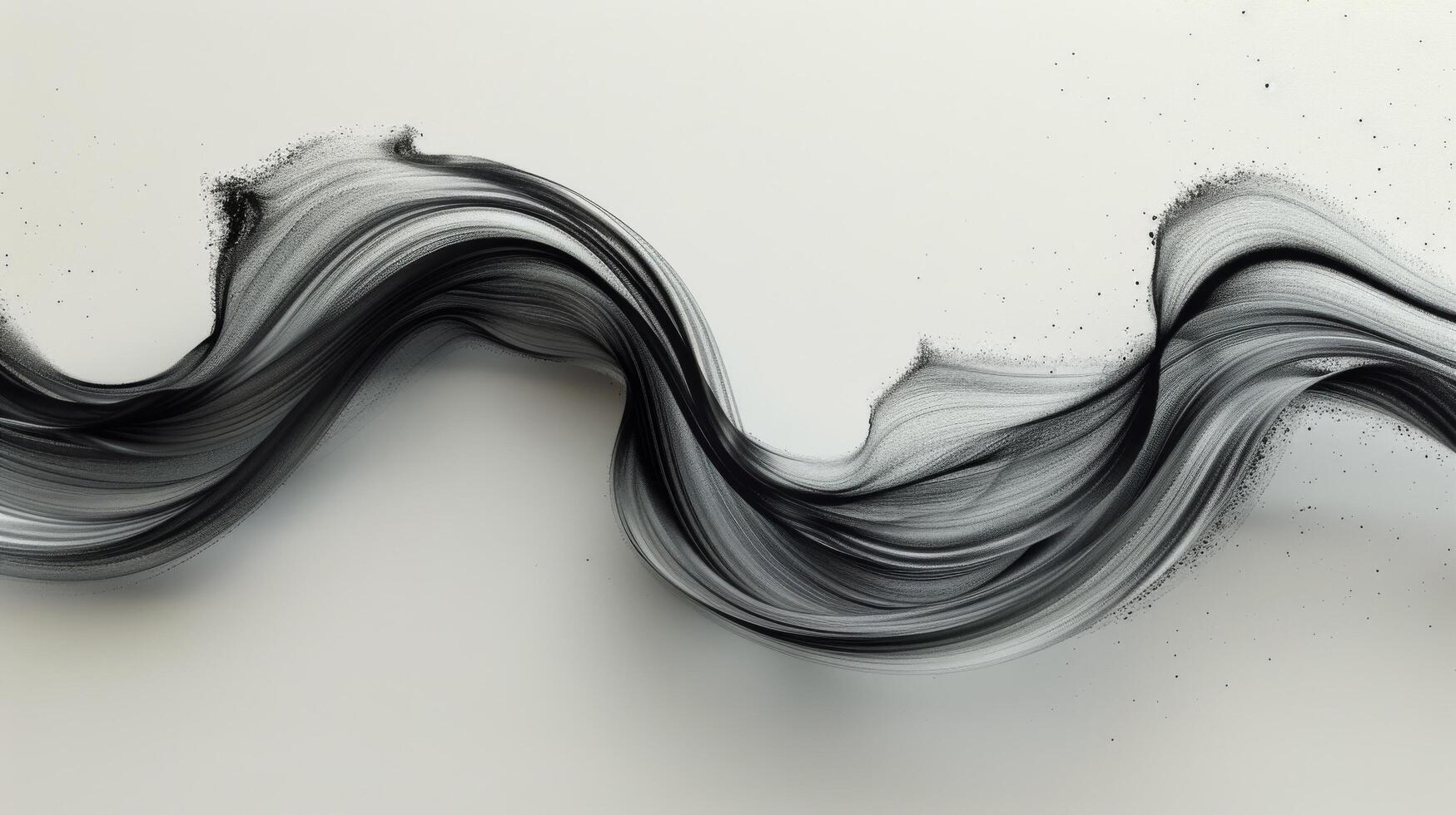 AI generated White Wavy Object on Gray Surface photo