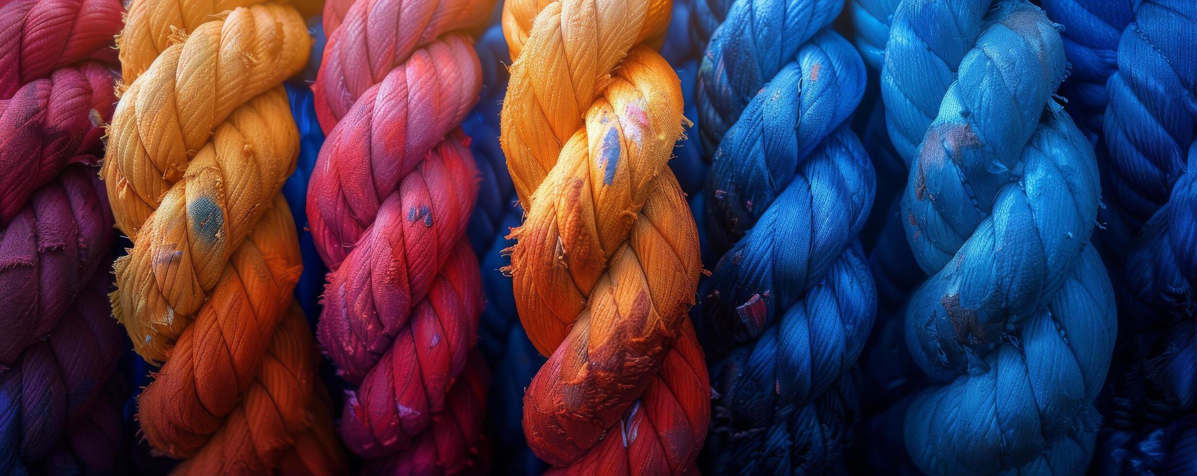 AI generated Stacked Multicolored Ropes photo