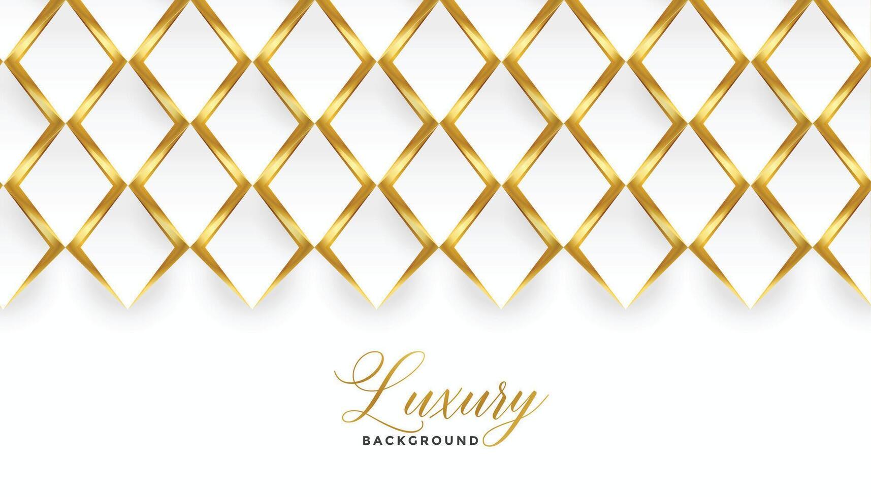 luxury white gold background with diamond shapes vector