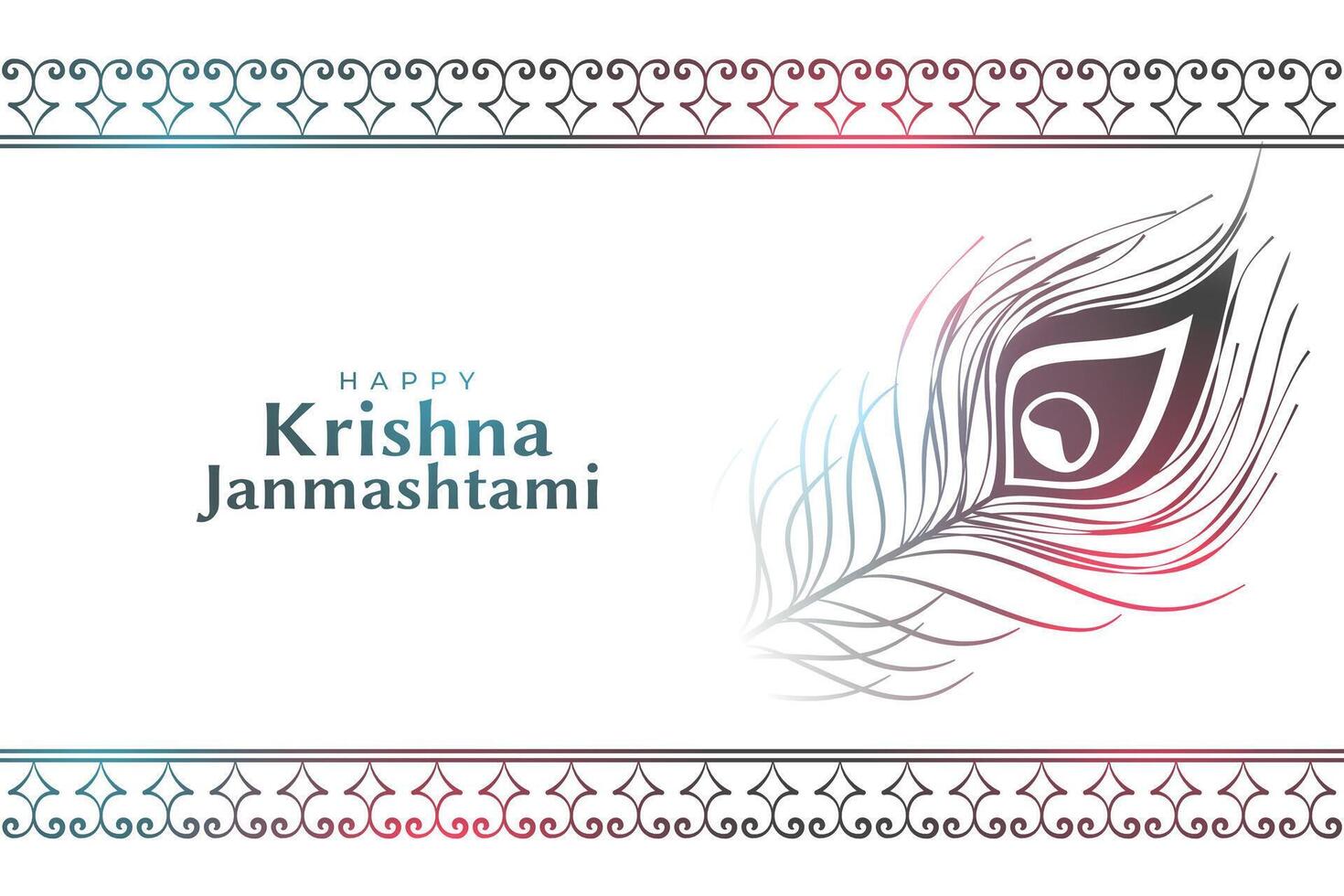 decorativo shree Krishna janmashtami festival saludo tarjeta vector