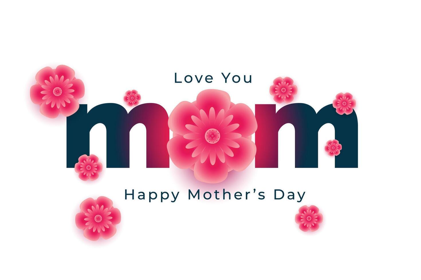 beautiful happy mothers day wises card with flowers vector