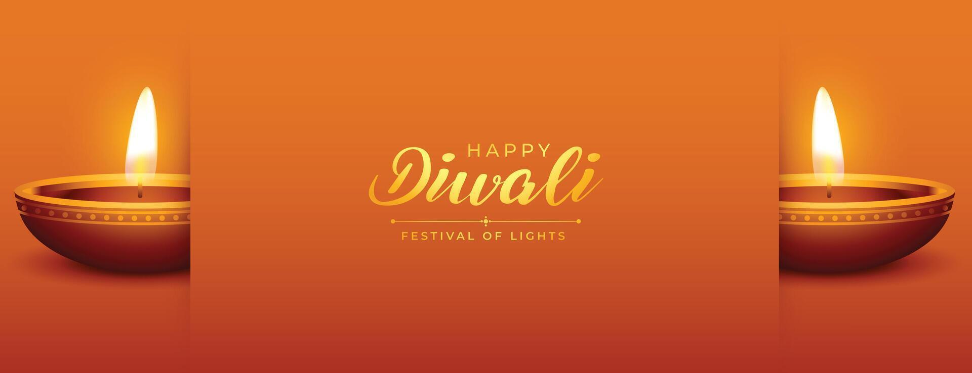 happy diwali festival of lights vector design with oil lamp vector
