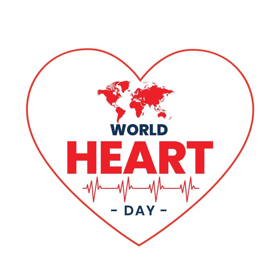happy international heart day background for medical support and awareness vector