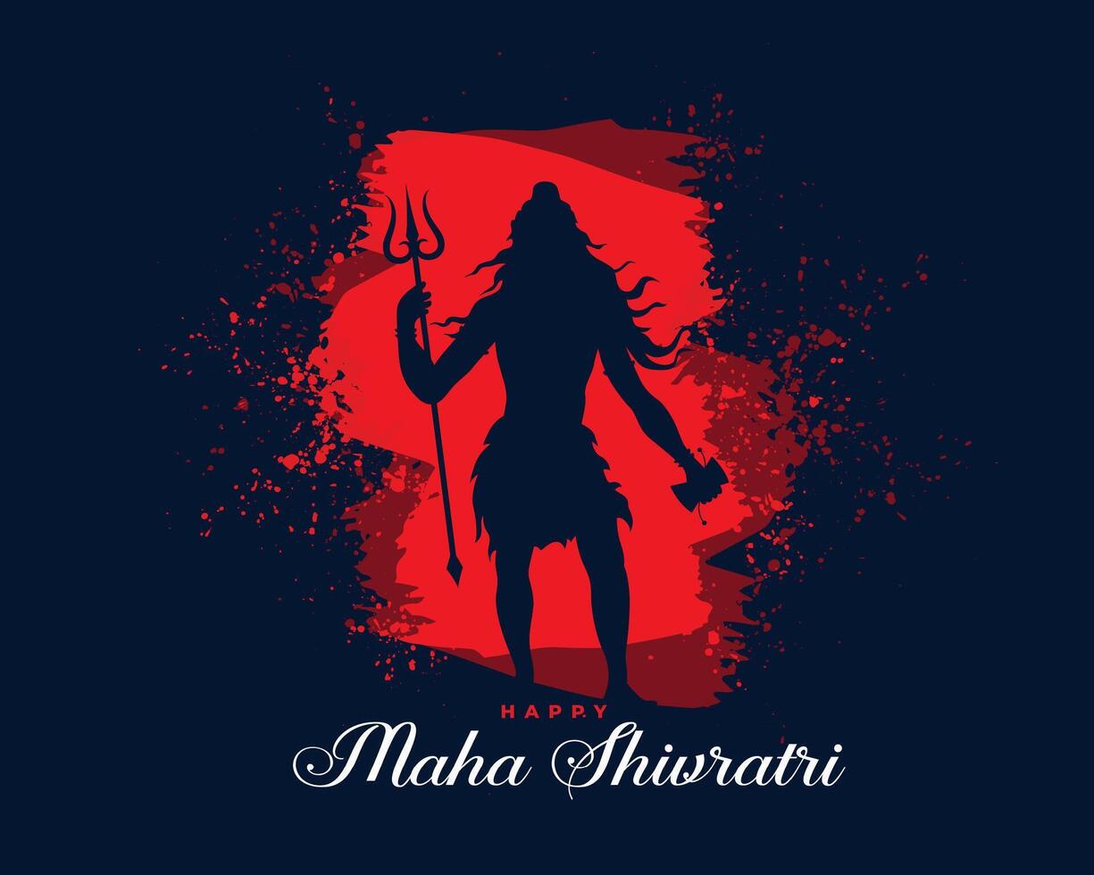 happy maha shivratri greeting background with grungy effect vector