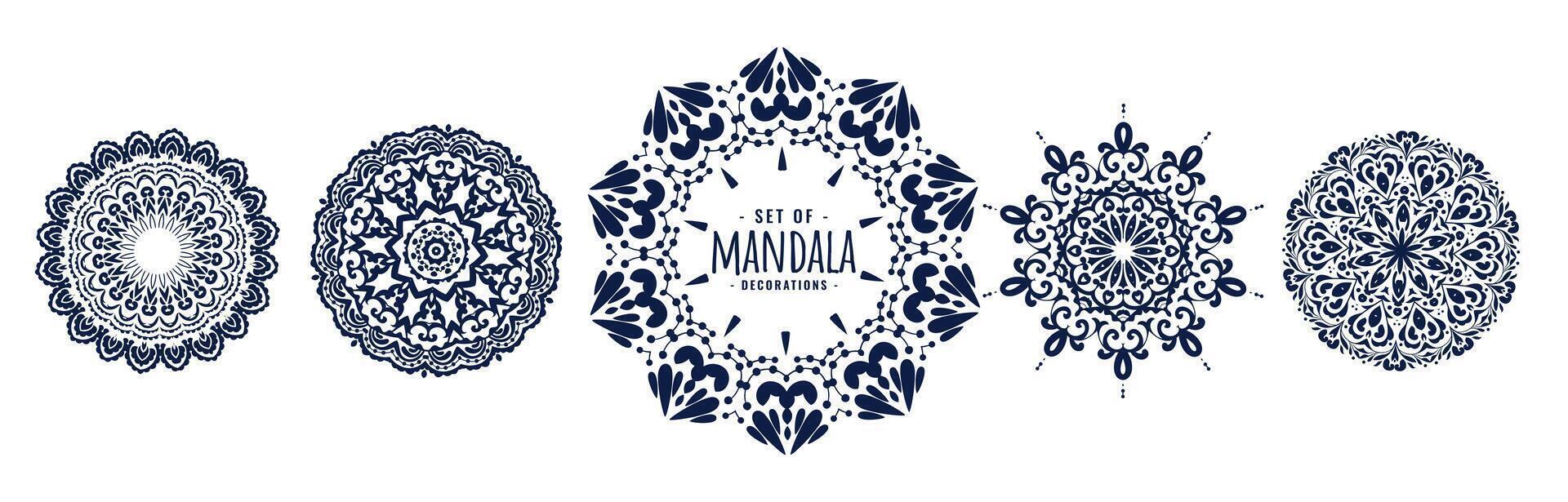indian or arabic style mandala patterns set vector