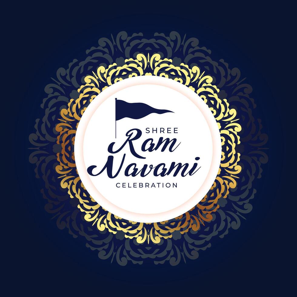 ram navami decorative greeting design vector