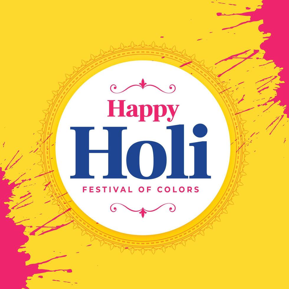 traditional happy holi festival of colors greeting wishes card vector