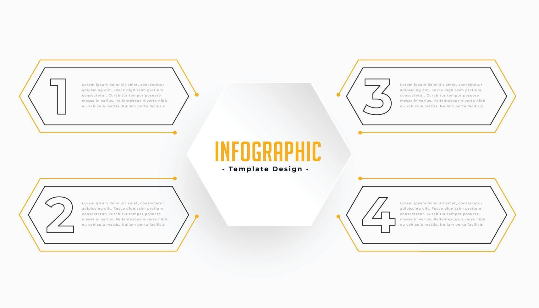 4 4 pasos infografía secuencia cronograma modelo en geométrico estilo vector