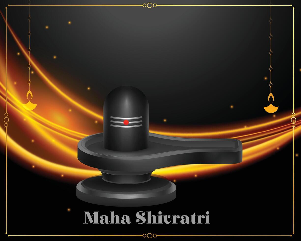 realistic happy maha shivratri festive background design vector