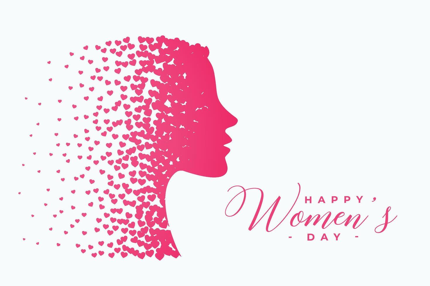 womens day card made with hearts particles vector