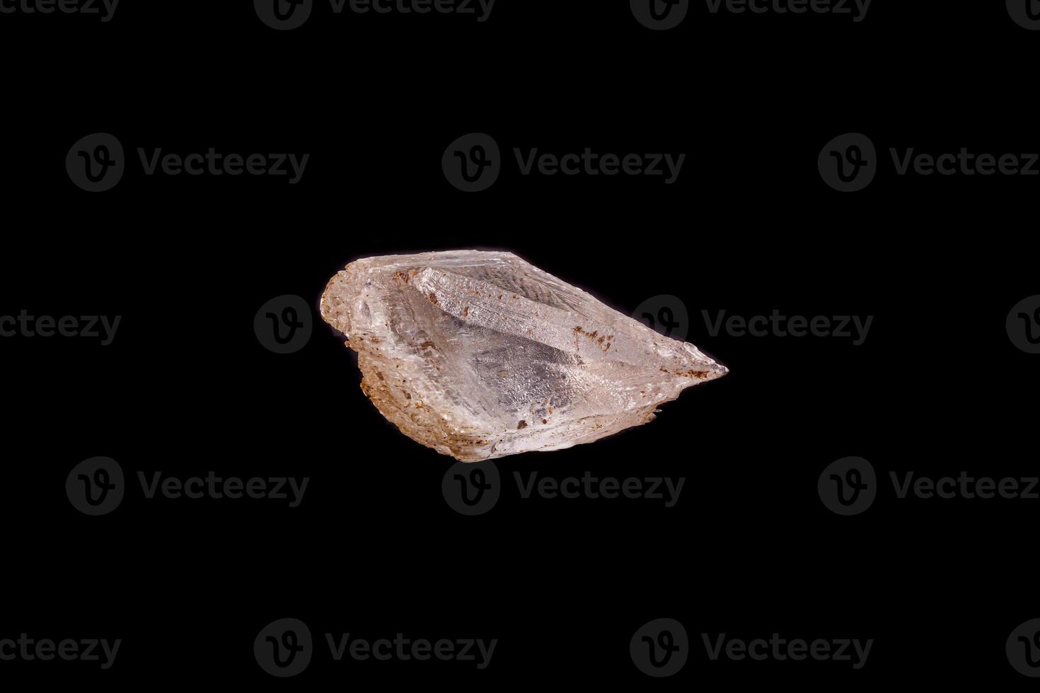 Macro stone gypsum mineral on black background photo