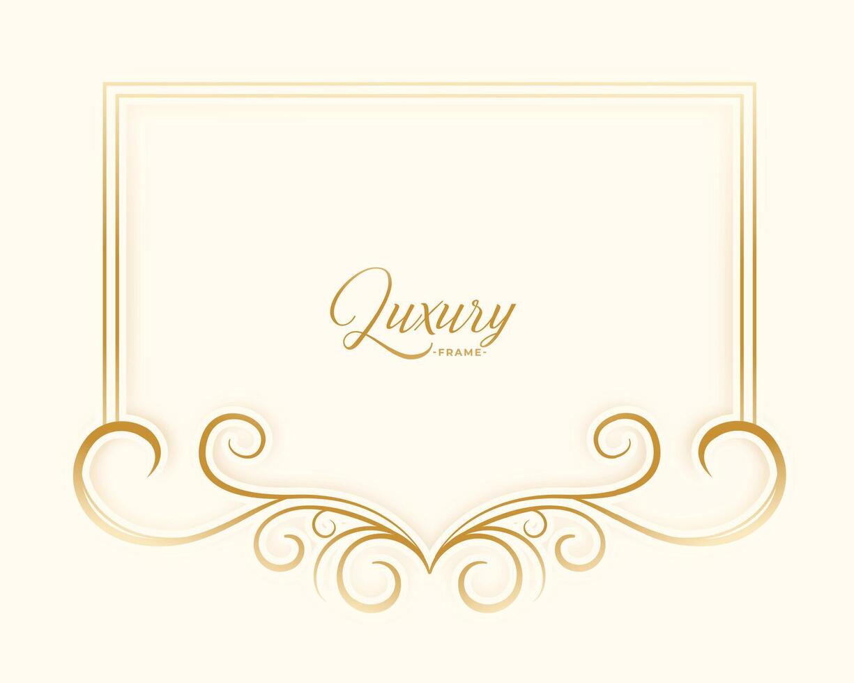 golden luxury floral frame template design vector