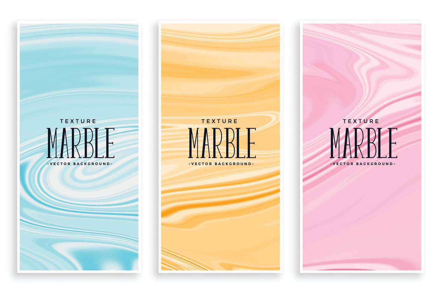 abstract pastel colors marble texture banners set vector