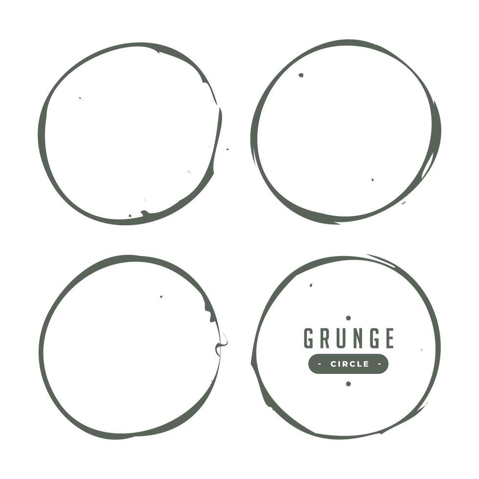 set of empty enso round frame in grungy style vector