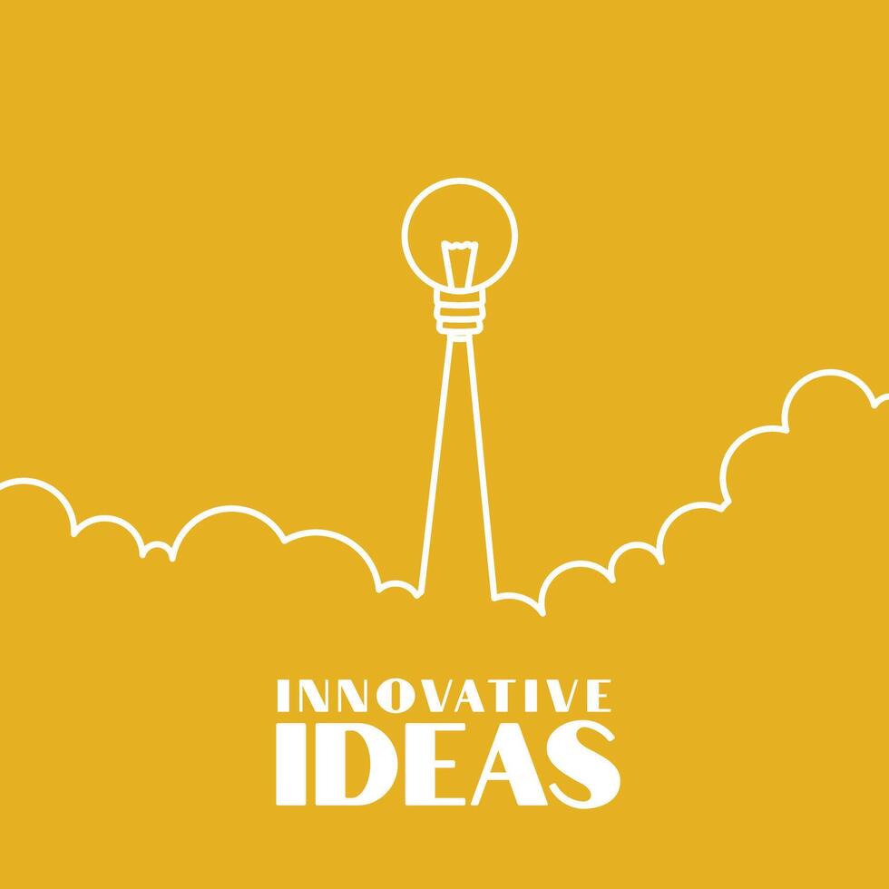 flying light bulb represent technology invention idea concept vector