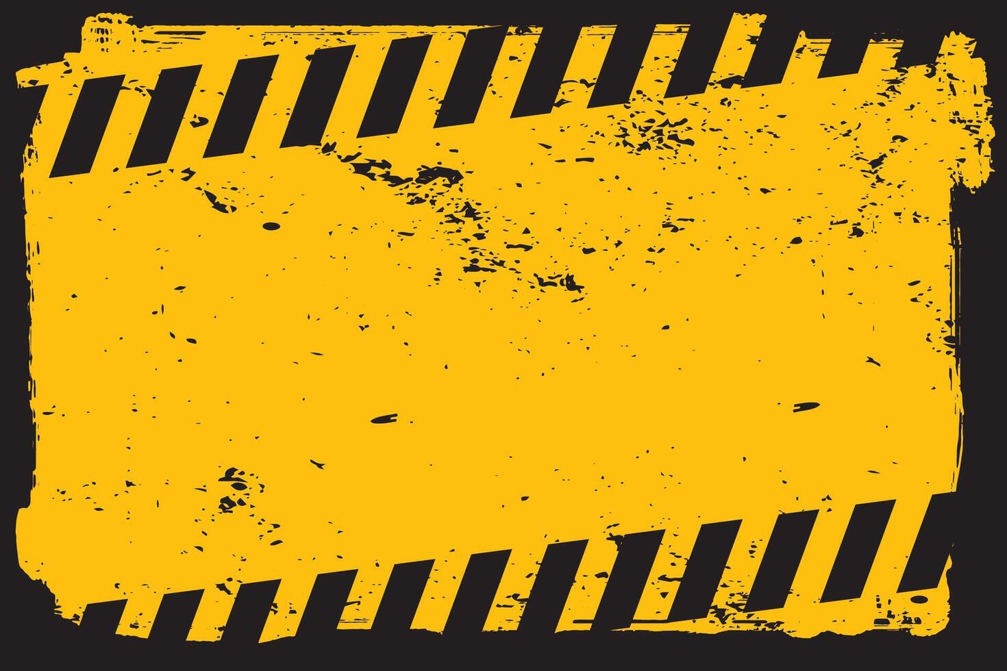 grunge yellow warning background with black stripes vector